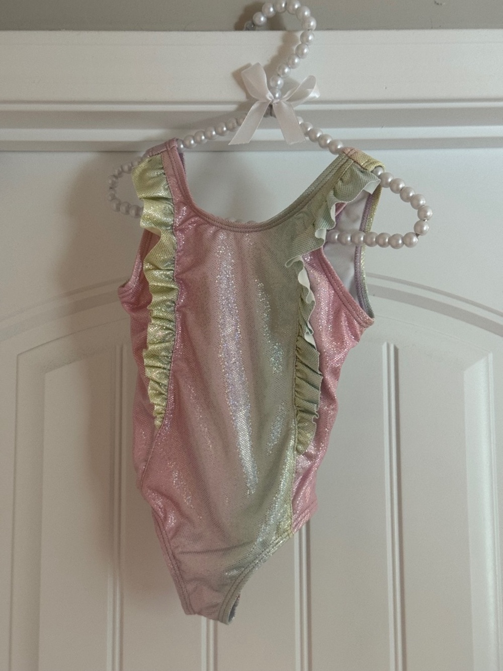 Pink Platinum’s Girls Ruffled Shimmer 3T Swimsuit